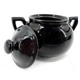 Hall Pottery Sugar & Creamer Set - Cork Carving Under Glass Diorama - Sugar Packet Caddy