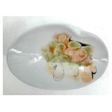 Chodziez Vase, Floral Dish, Emerald Green Glass Bowls & Teal Ribbed Plate