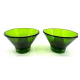 Chodziez Vase, Floral Dish, Emerald Green Glass Bowls & Teal Ribbed Plate