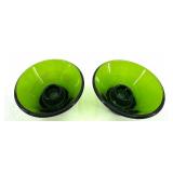 Chodziez Vase, Floral Dish, Emerald Green Glass Bowls & Teal Ribbed Plate