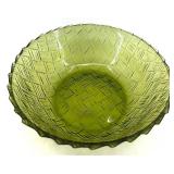 Chodziez Vase, Floral Dish, Emerald Green Glass Bowls & Teal Ribbed Plate