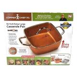 Copper Chef XL 11-Inch Square Casserole Pan with Glass Lid & Plug-In Electric Fryer