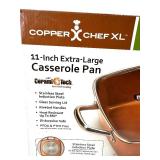 Copper Chef XL 11-Inch Square Casserole Pan with Glass Lid & Plug-In Electric Fryer