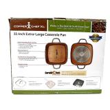 Copper Chef XL 11-Inch Square Casserole Pan with Glass Lid & Plug-In Electric Fryer