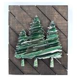 Resin Tree Wall Art - Dark Wood Panel & Rustic Forest Décor