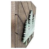 Resin Tree Wall Art - Dark Wood Panel & Rustic Forest Décor