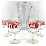 Coca-Cola Glassware Set - Pitcher & 4 Coke Glasses