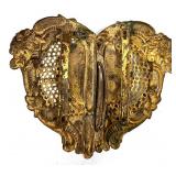 Antique Filigree Buckles - 3 Pairs, Brass Tone, Floral Openwork