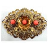 Vintage Costume Jewelry Bundle - Butterfly & Floral Brooches, Shawl Clip & Pendant