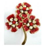 Vintage Costume Jewelry Bundle - Butterfly & Floral Brooches, Shawl Clip & Pendant