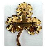 Vintage Costume Jewelry Bundle - Butterfly & Floral Brooches, Shawl Clip & Pendant