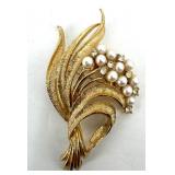 Vintage Costume Jewelry Bundle - Butterfly & Floral Brooches, Shawl Clip & Pendant