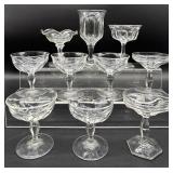 Crystal Glassware Stemware Set - Cut-Crystal Dessert Bowls & Coupe Glasses