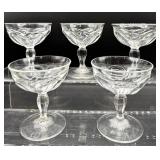 Crystal Glassware Stemware Set - Cut-Crystal Dessert Bowls & Coupe Glasses