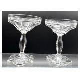 Crystal Glassware Stemware Set - Cut-Crystal Dessert Bowls & Coupe Glasses