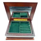 Vintage Green Shell Vases Pair, Pink Glass Candlesticks, Iridescent Candle Holders & Thomas Kinkade Jewelry Box