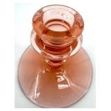 Vintage Green Shell Vases Pair, Pink Glass Candlesticks, Iridescent Candle Holders & Thomas Kinkade Jewelry Box