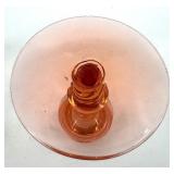 Vintage Green Shell Vases Pair, Pink Glass Candlesticks, Iridescent Candle Holders & Thomas Kinkade Jewelry Box