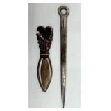 Sterling Silver Hair Pick & Bookmark - Vintage Decorative Set