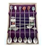 Barasch-Sylmar Decorative Spoons with Multi-Colored Stone Finials