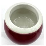 Hall Burgundy 4-Cup Teapot - Creamer & Sugar Bowl & Wooden Teapot - Made in USA