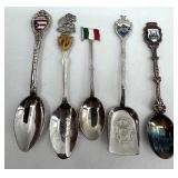 Antique Wood Wall Shelf with Drawer - Souvenir Spoon Collection