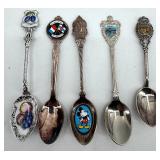 Antique Wood Wall Shelf with Drawer - Souvenir Spoon Collection