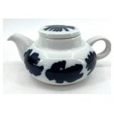 Martin Hunt Tea for One Teapot - White Porcelain with Blue Abstract Motif