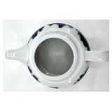 Martin Hunt Tea for One Teapot - White Porcelain with Blue Abstract Motif