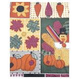Outdoor Padded Plastic Tablecloths - Apple Print, Blue Plaid, Patchwork Pumpkin (Lot of 3)