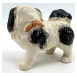 Green Ceramic Pig Toothpick Holder with Wooden Stand & Assorted Porcelain Figurines
