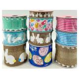 New - Ribbon Assortment - Easter Bunny & Egg Patterns (Lot of 10)