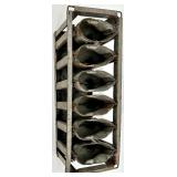 Vintage Antique Metal Bunny Chocolate Molds in Rustic Rack