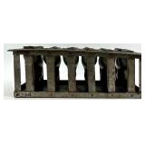 Vintage Antique Metal Bunny Chocolate Molds in Rustic Rack