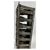 Vintage Antique Metal Bunny Chocolate Molds in Rustic Rack