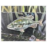 Original Brander Luttermann Oil Painting - Crappie & Fish Scene, Garden City MN