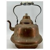 Vintage Copper Kettle - Made in Holland with Delft-Style Ceramic Knob