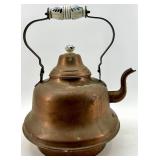 Vintage Copper Kettle - Made in Holland with Delft-Style Ceramic Knob