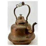 Vintage Copper Kettle - Made in Holland with Delft-Style Ceramic Knob