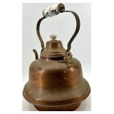 Vintage Copper Kettle - Made in Holland with Delft-Style Ceramic Knob