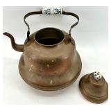 Vintage Copper Kettle - Made in Holland with Delft-Style Ceramic Knob