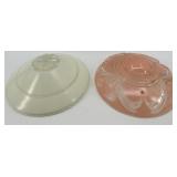 Vintage Glass Light Shades Pink & Clear (Lot of 2)