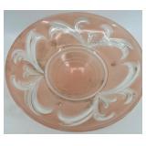 Vintage Glass Light Shades Pink & Clear (Lot of 2)