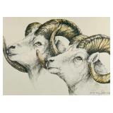 Doug Lindstrand Ram Print - Framed Wildlife Art 1989