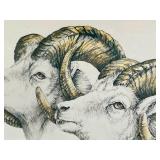 Doug Lindstrand Ram Print - Framed Wildlife Art 1989