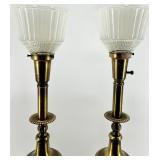 Rembrandt Brass Table Lamps - Pair with 3-Way Switch