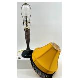 Leg Lamp from A Christmas Story - Yellow Shade with Black Fringe & Fishnet Leg