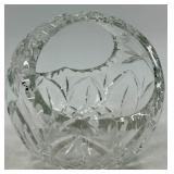 Crystal Basket Bowl - Diamond-Cut Crystal Glass