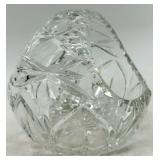 Crystal Basket Bowl - Diamond-Cut Crystal Glass