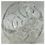 Crystal Basket Bowl - Diamond-Cut Crystal Glass